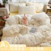 Class a Pure Cotton Maternal and Infant Grade Double-Layer Yarn Four-Piece Set Ins Cotton Naked Sleeping Bed Sheetss Quilt Cover Dormitory Three-Piece Set