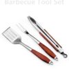 Manufacturer's Supply Barbecue Tool Set Combination Stainless Steel Barbecue Tools Bbq Outdoor Multi-Combination Three-Piece Wooden Handle