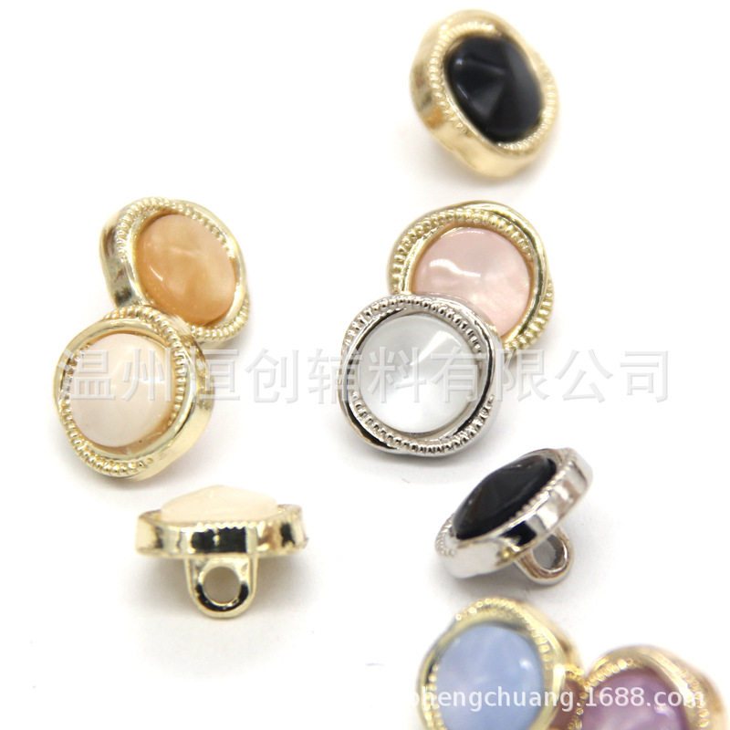 10.5mm Hengchuang Shirt Metal Button Resin Combination Tall Small Button Shirt Small Fragrant Zinc Alloy Button