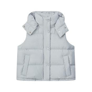 [Samsung 95 Velvet] Lu's New Four-Compartment down Vest for Women, Autumn and Winter 95 Velvet Hooded down Vest for Women