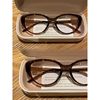 Tea-colored small frame cat's eye cold tea frame anti-blue light flat glasses can be equipped with high myopia without makeup slimming glasses frame