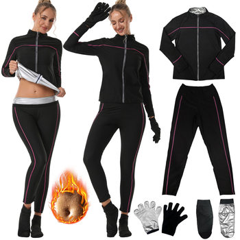 Cross-Border Shapewear Sweat High-Waist Tummy Control Pants Yoga Suit Sports Sauna Zipper Long-Sleeved High-Neck Fitness Suit
