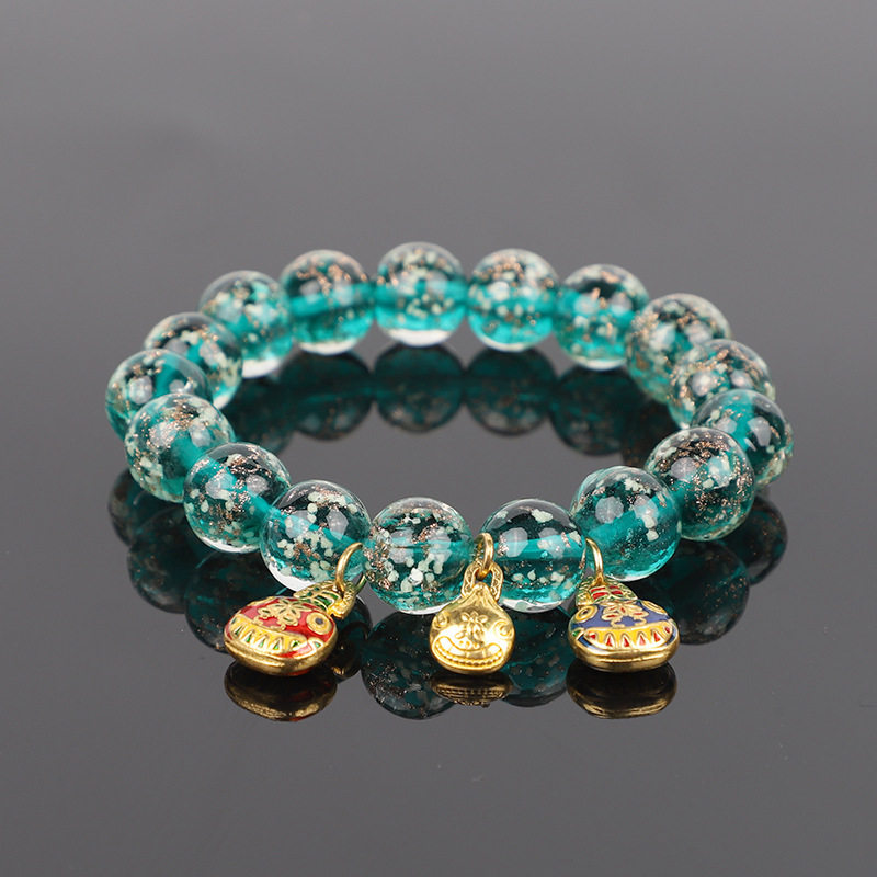 Scenic spot same style little red book luminous fragrant gray colored glaze bracelet colorful multi-treasure golden beast men's and women's fashion bracelet