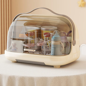 Baby Bottle Storage Box Storage Rack with Lid Dust-proof Drain Rack Food Supplementary Tools Special Baby Bowl Chopsticks Tableware Box