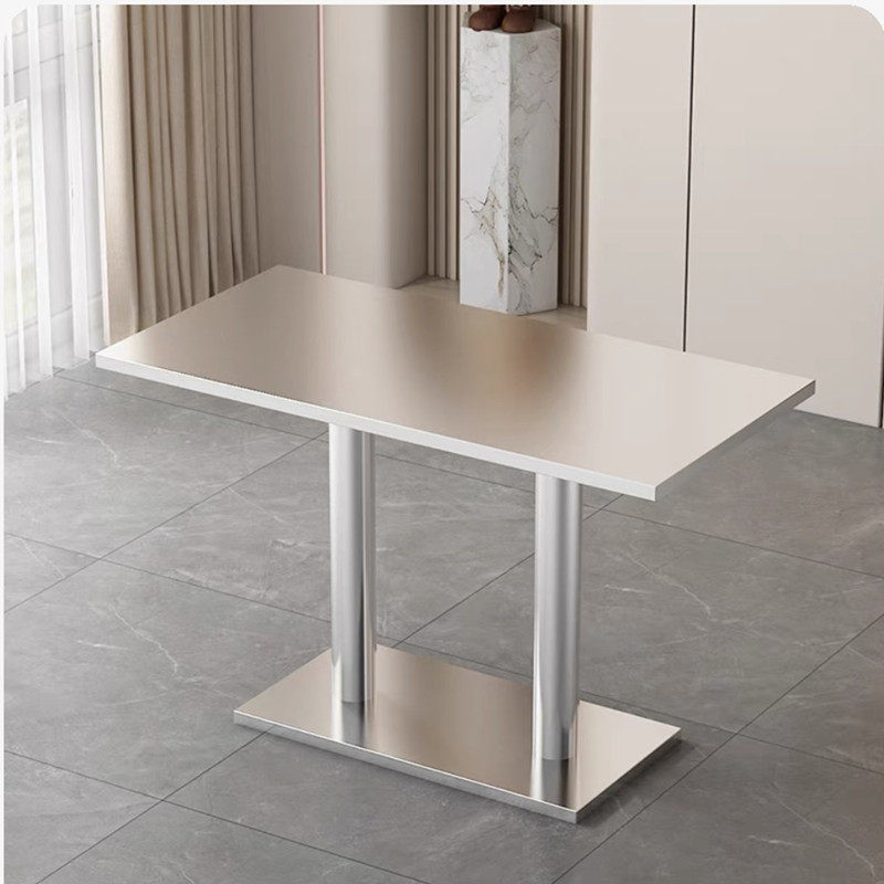 奶茶店不锈钢小圆桌咖啡厅休息区接待洽谈亚克力桌椅售楼处茶几商