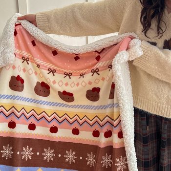 2025 New Milk Velvet Lamb Blanket Christmas Limited Series Throw Blanket Thickened Warm Throw Blanket Nap Blanket