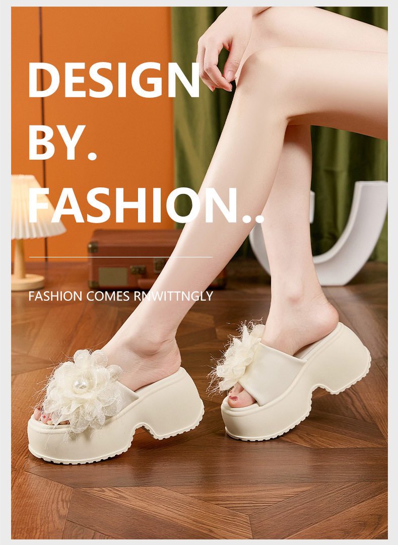 Dép sandal nữ quai chữ V đơn giản mùa hè — Len sạch, Đen chi tiết 10