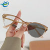 New Fashionable and Personalized Color-Changing Anti-Blue Light Glasses, Trendy Edge-Changing Glasses, European and American Cross-Border Cat-Eye Glasses Frames