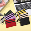 [A generation of hair] change purse women's canvas mini wallet storage bag three-layer zipper key coin bag