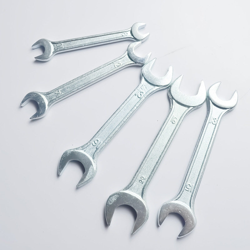 批发小型五金锻压高强度高硬度汽保手动随车配套双开口扳手工具