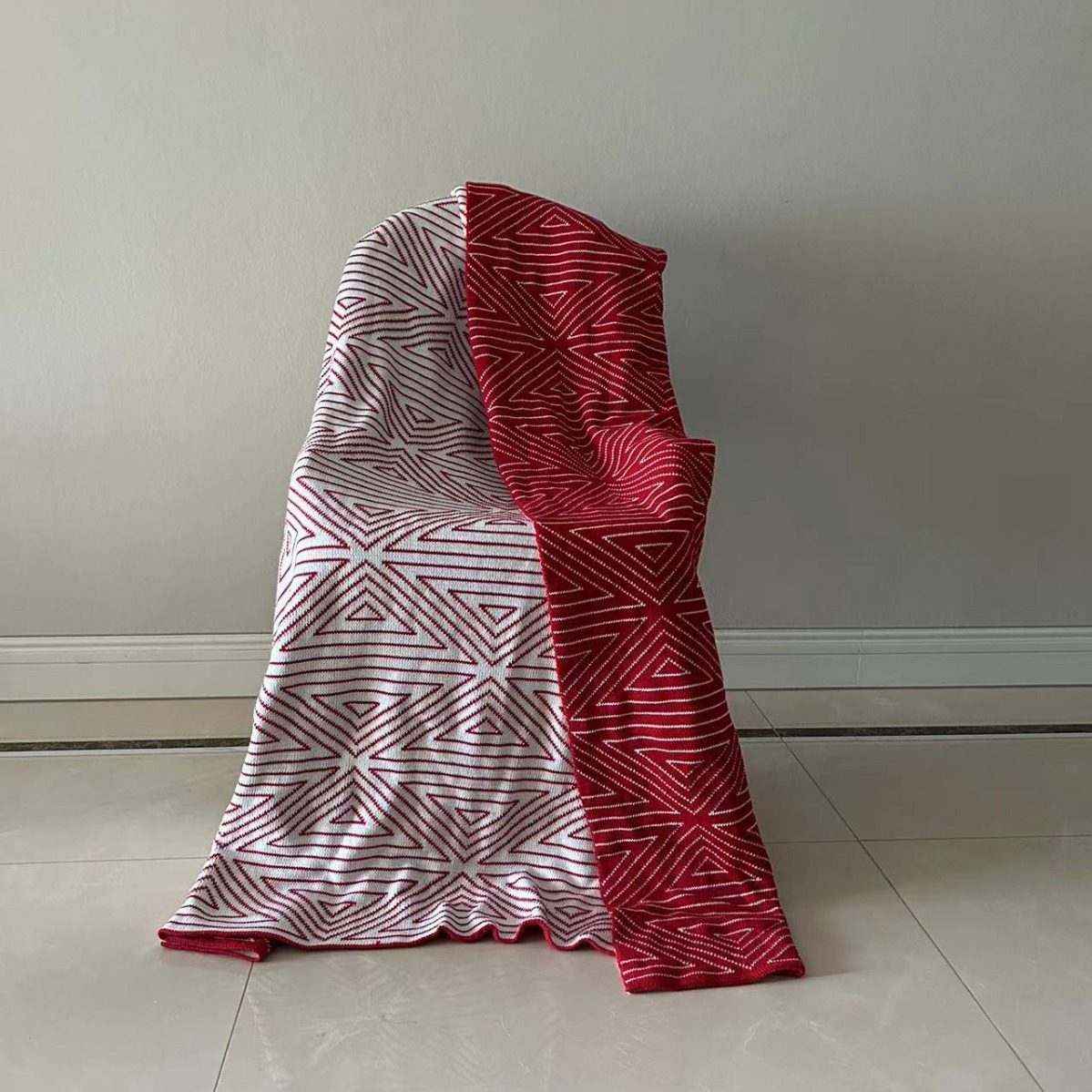 Nordic ins Style Black and White Knitted Casual Wool Blanket Air Conditioner Quilt Winter Nap Sofa Blanket Single Blanket