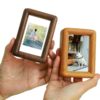 Black Walnut Solid Wood Photo Frame with Mortise and Tenon Mini 3inch 4inch Magnetic Fridge Magnet Photo Frame DIY Polaroid Display Stand