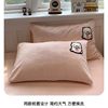 Cartoon Milk Velvet Four-Piece Winter Thickeneded Flannel Quilt Cover Bed Sheetss Student Dormitory Three-Piece Fleece-Lined Bedding Set