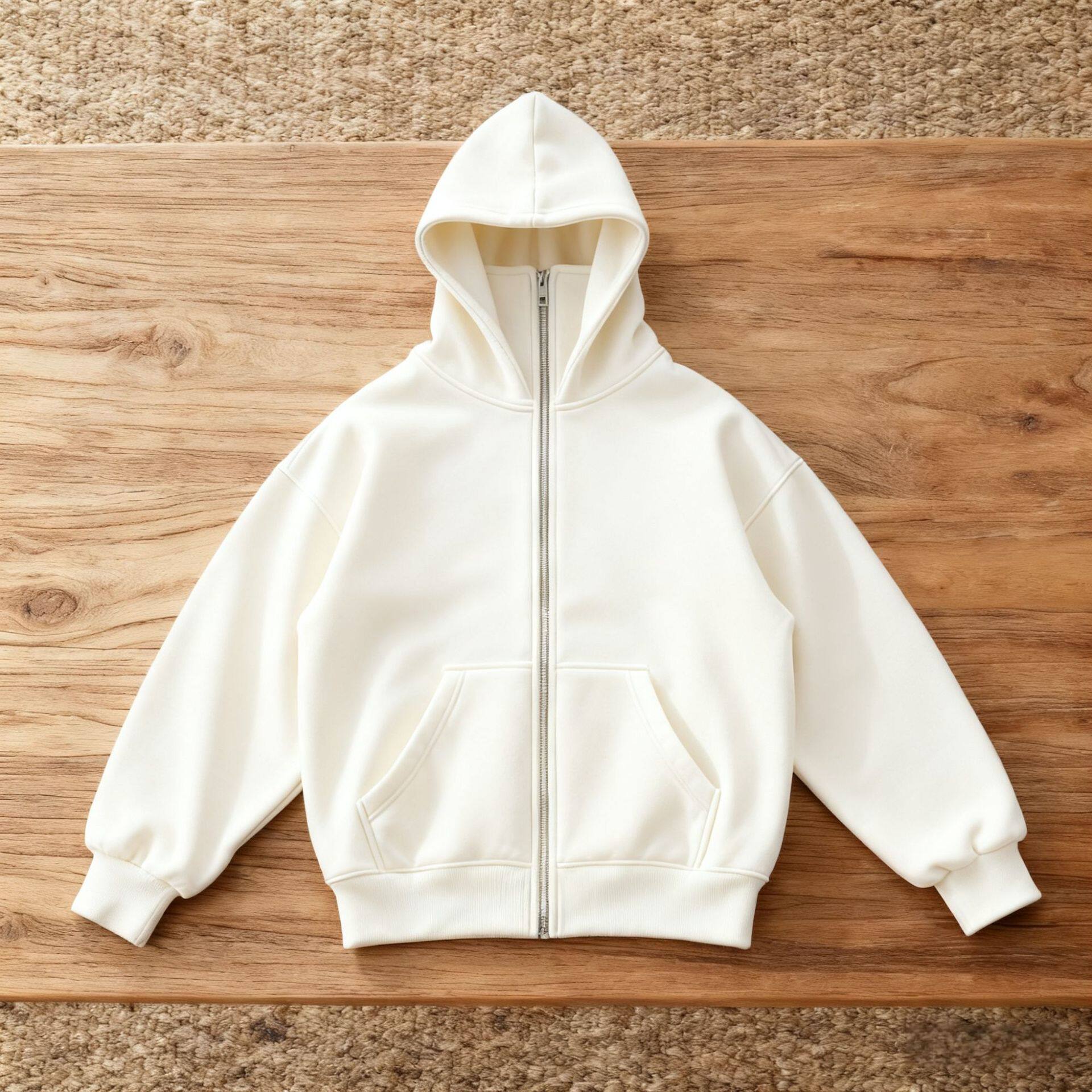 【现货•当天发】外贸秋冬抓绒连帽拉链卫衣外套蒙面男女情侣上衣