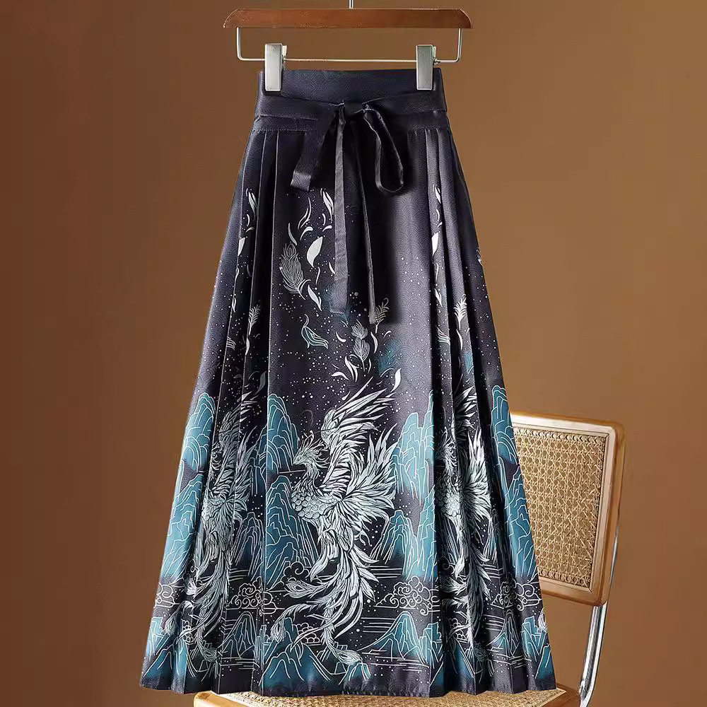New Chinoiserie Improved Han Dynasty Skirt for Women 2025 Autumn and Winter New Hot Style Fashion Versatile Slimming Look Red Horse Face Skirt