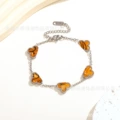 Silver Bracelet [Amber Brown]