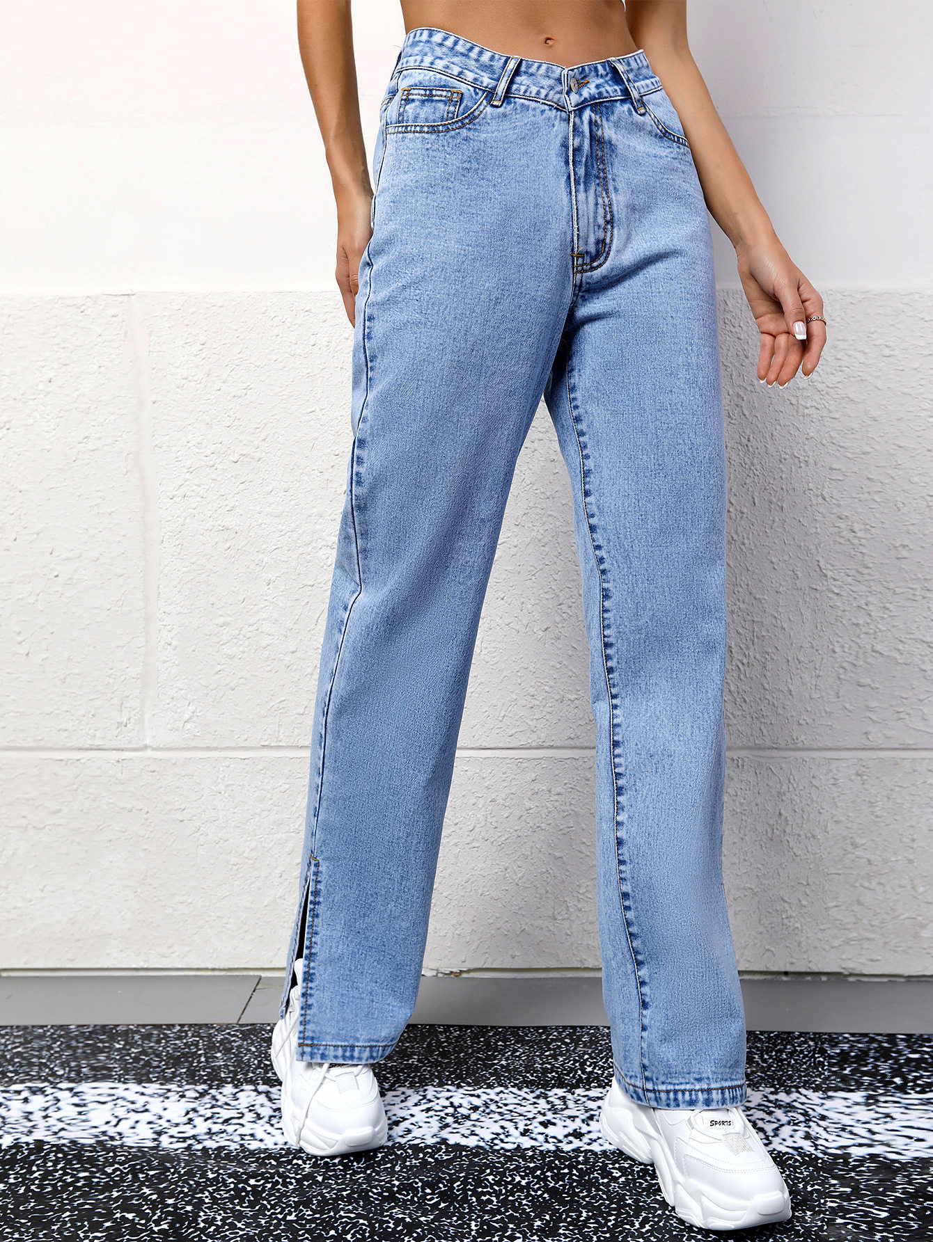 Casual Straight Leg Boyfriend Jeans for Women Fashionable Versatile Comfortable Everyday Wear Wholesale Available