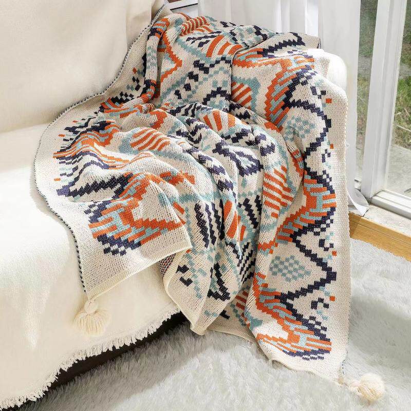 Navajo Sun Blanket Thickened Knitted Bohemian Office Nap Air Conditioning Blanket Sofa Blanket Baby Blanket