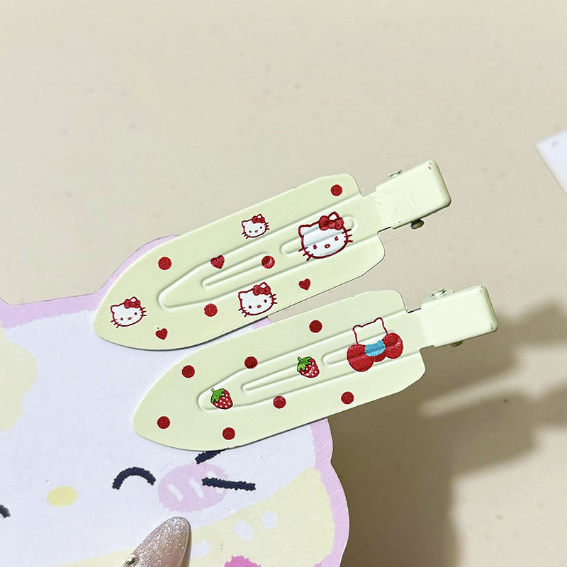 红色系猫咪铲子发夹日系甜美风高颜值少女侧边鸭嘴夹发卡发饰批发