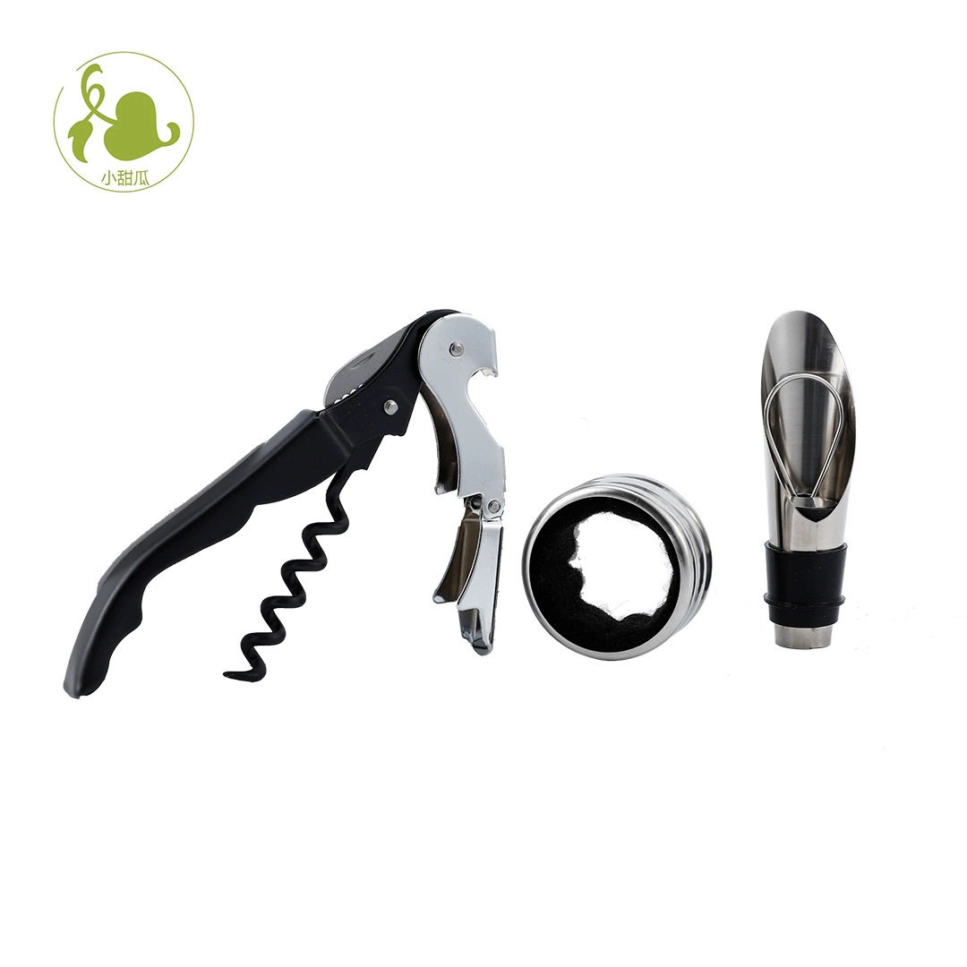 Wholesale Red Wine Bottle Opener Four-Piece Set Solid Wood Pine Box Holiday Celebration Wine Set Home Gift Wine Stopper