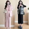 Maternity Wear Autumn and Winter Dress 2025 New Autumn Dress Small Fragrance Suit Mid-Length Autum Outing Two-Piece Set