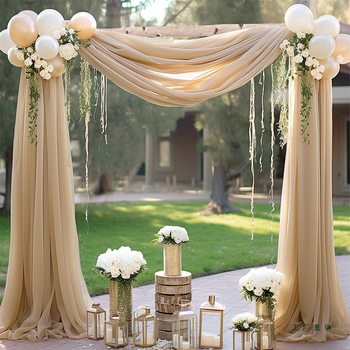 Lawn Wedding Gauze Curtain 1 Piece 75*600cm Photo Arch Curtain Layout Decoration Multiple Sizes and Colors Available