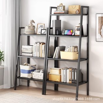 Storage Rack Kitchen Floor Bedroom Trapezoidal Shelf Multi-layer Snack Bookshelf Bathroom Bathroom Storage Rack