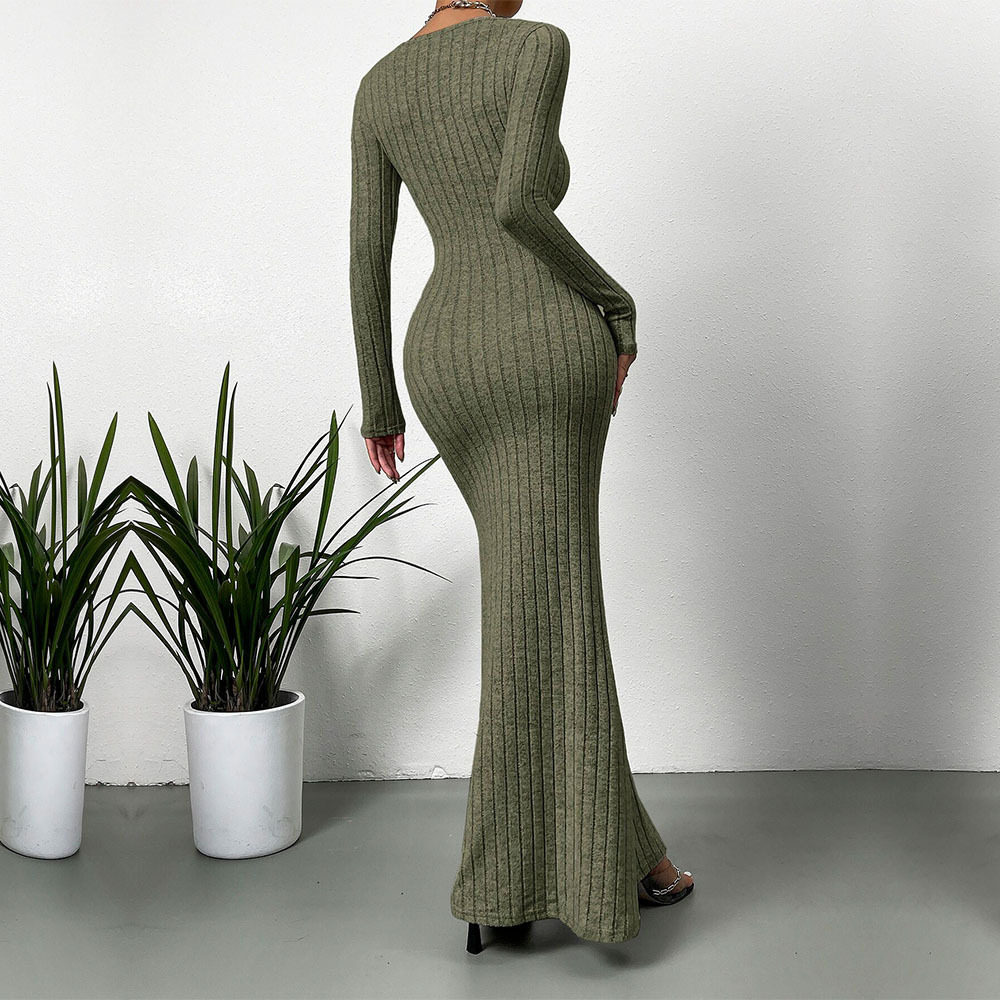 Off Shoulder Maxi Dress Slim Fit Ankle Length Spring Summer Vacation Style Wholesale Available