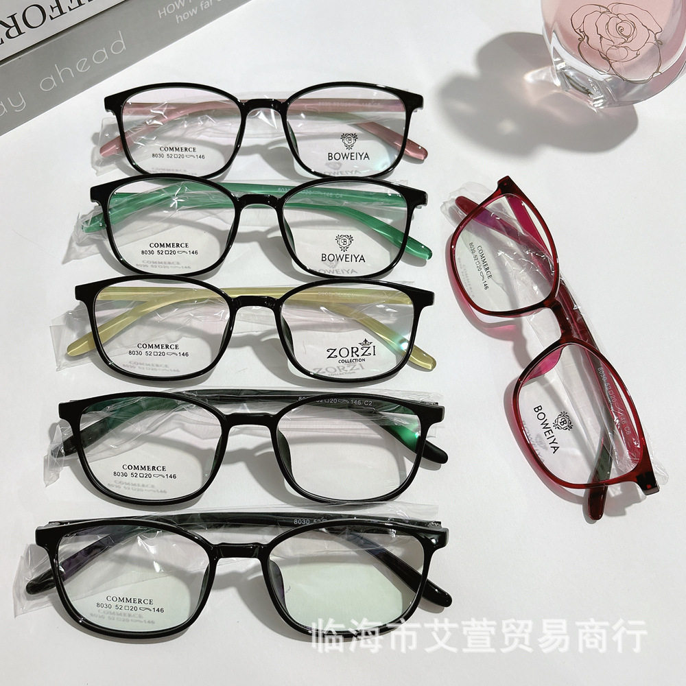 Multi-color tr frame student transparent Guofeng glasses frame ultra light frame anti-blue goggles flat lens wholesale