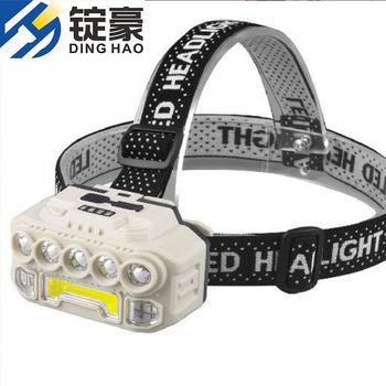 Cross-border explosions outdoor LED strong light induction headlight USB charging home work lamp head fishing flashlight wholesale