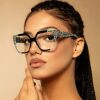 Cross-Border Modern Striped Wide-Leg Glasses Frame European and American Trendy Decorative Unisex Influencer Street Style Anti-Blue Light Non-Prescription Glasses