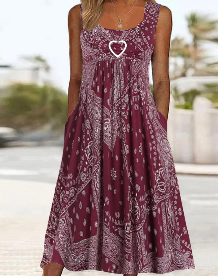Elegant Sleeveless Vintage Summer Dress Loose Fit Korean Style Flattering for Curvy Figures Ideal for Vacation and