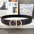 Black printed cd gold buckle