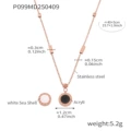 P099-rose gold black and white double-sided roman numeral necklace 40+5cm