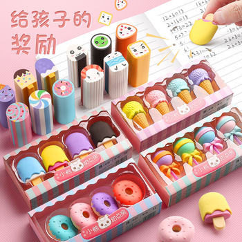 Cute Cartoon Eraser Kidsren's Set, Special for Primary School Students, Creative Rewards for Kindergarten, No Traces Left, Non-Toxic Shape