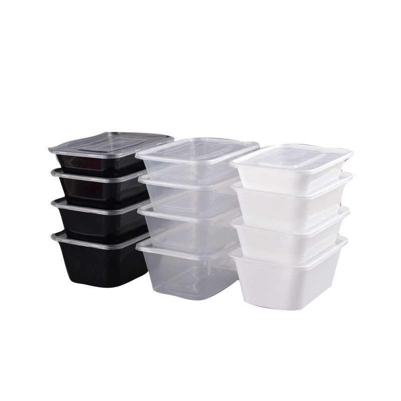 Disposable Lunch Box Rectangular Lunch Box Plastic Bowl Thickened Transparent Food Grade Fast Food Packaging Box Takeaway Box Soup Bowl