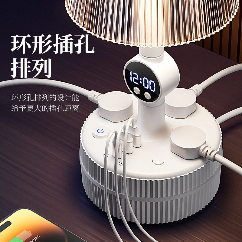 Intelligent voice control bedroom desk lamp bedside lamp plug-in desktop bedside table socket nightlight light luxury high sense