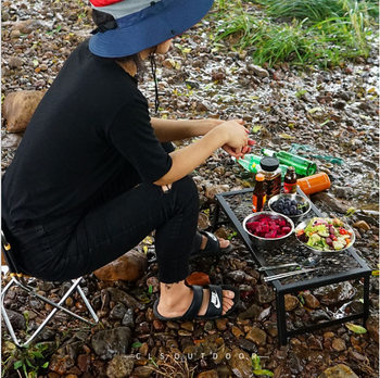 Outdoor Mountain Camping Supplies Picnic Folding Portable Table Cross-Border Grill Net Table Barbecue Net Foldable Camping