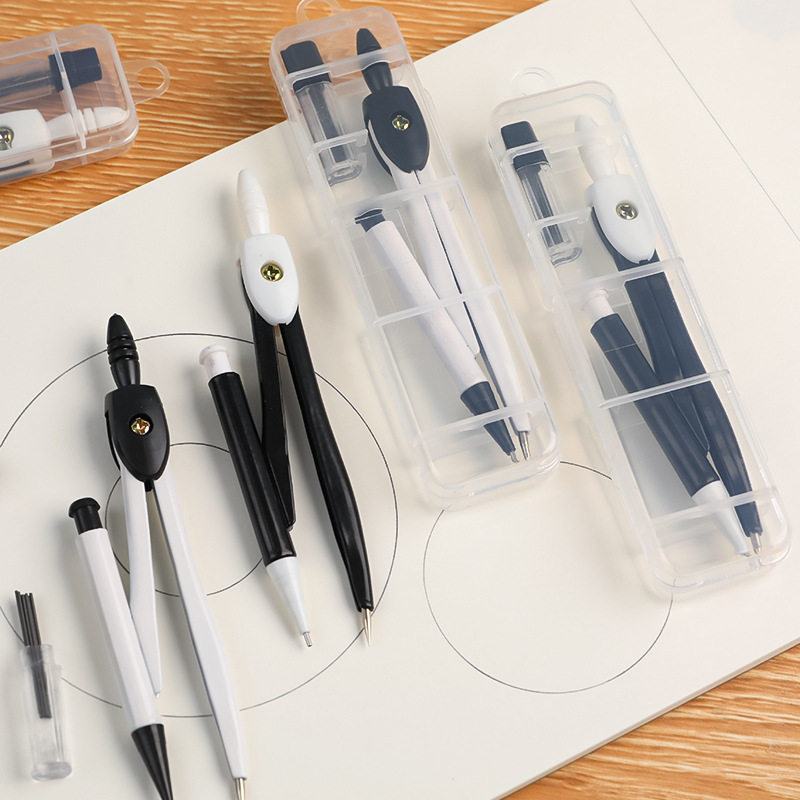 Casual Exam Compass Set Student Metal Drawing Compass Painting Tool Mathematics Teaching Stationery 0.7mm