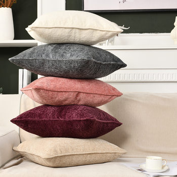 Chenille ins Pillow Living Room Sofa Cushion Nordic Light Luxury Modern Pillow Waist Pillow Double-Sided Pillow Case