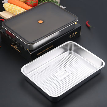 Wholesale Household 304 Stainless Steel Refrigerator Storage Box Dumpling Box 316 Preservation Box Sealed Box Food-Grade Freezer Box