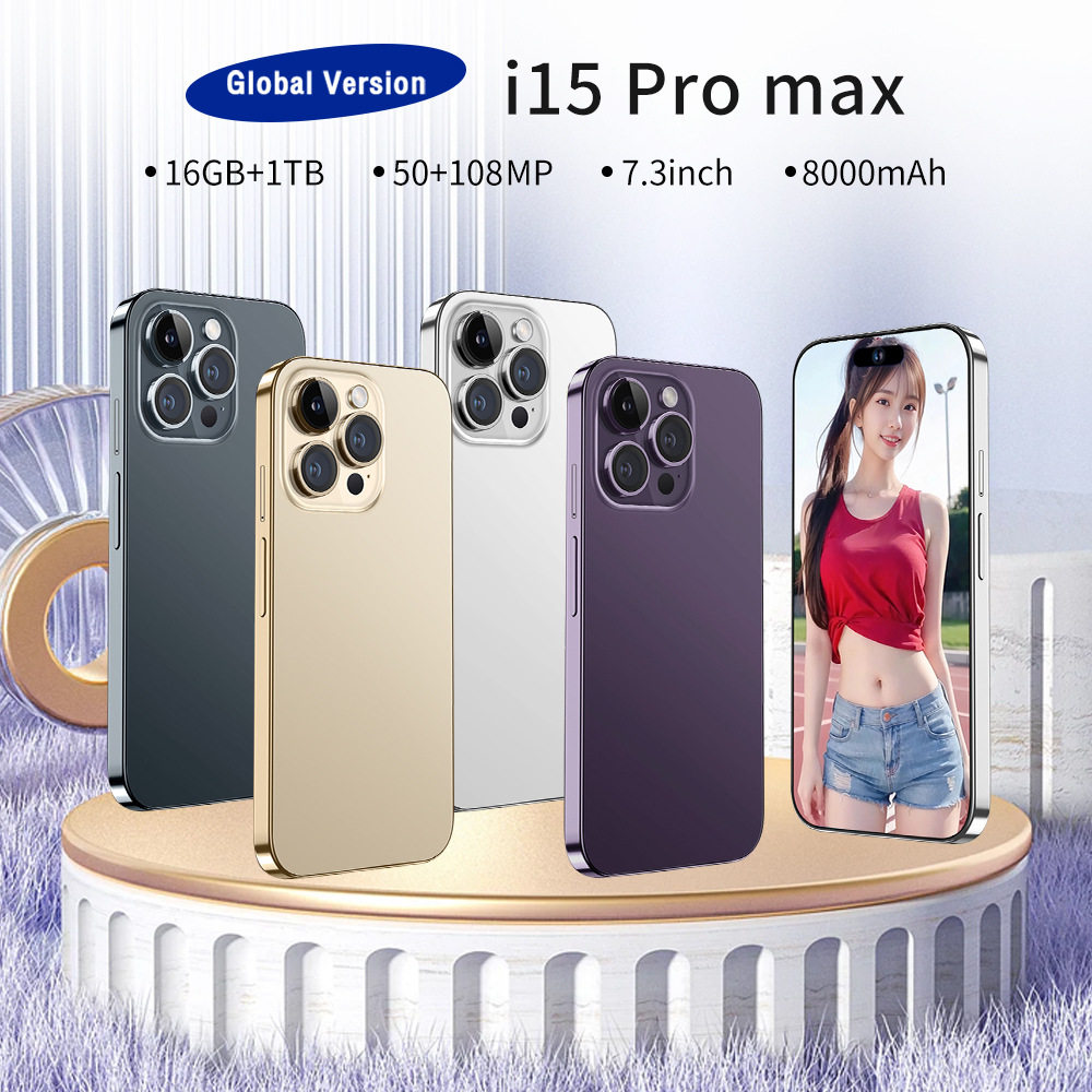 i15promax跨境现货6.8寸安卓智能手机3+64快充OTG外贸厂家代发