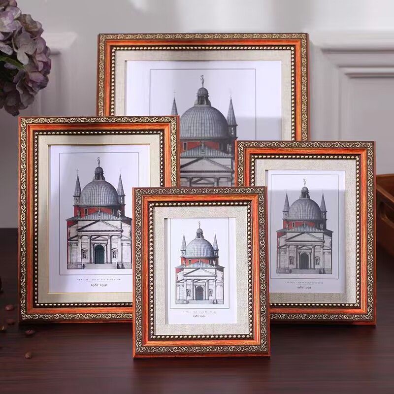European-Style Retro Photo Frame Display Nostalgic 5 6 7inch Picture Frame 7inch Desktop A4 American Small Ornament Photo Frame