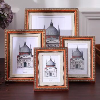 European-Style Retro Photo Frame Display Nostalgic 5 6 7inch Picture Frame 7inch Desktop A4 American Small Ornament Photo Frame