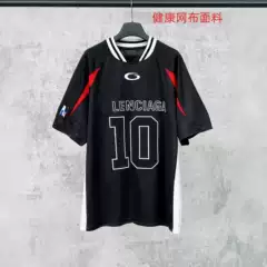 Paris B Brand High-End Version 2026 New Classic Number 10 Logo Letter Collaboration Mesh Fabric Oversized Color-Block Short-Sleeve T-Shirt
