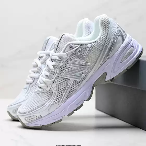 Pure Original Nb740 Jogging Shoes Leather Splicing Wear-Resistant Breathable Mesh Sports Shoes for Men and Women Casual Retro Running Shoes