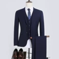 Navy blue 2-button jacket + shirt + trousers