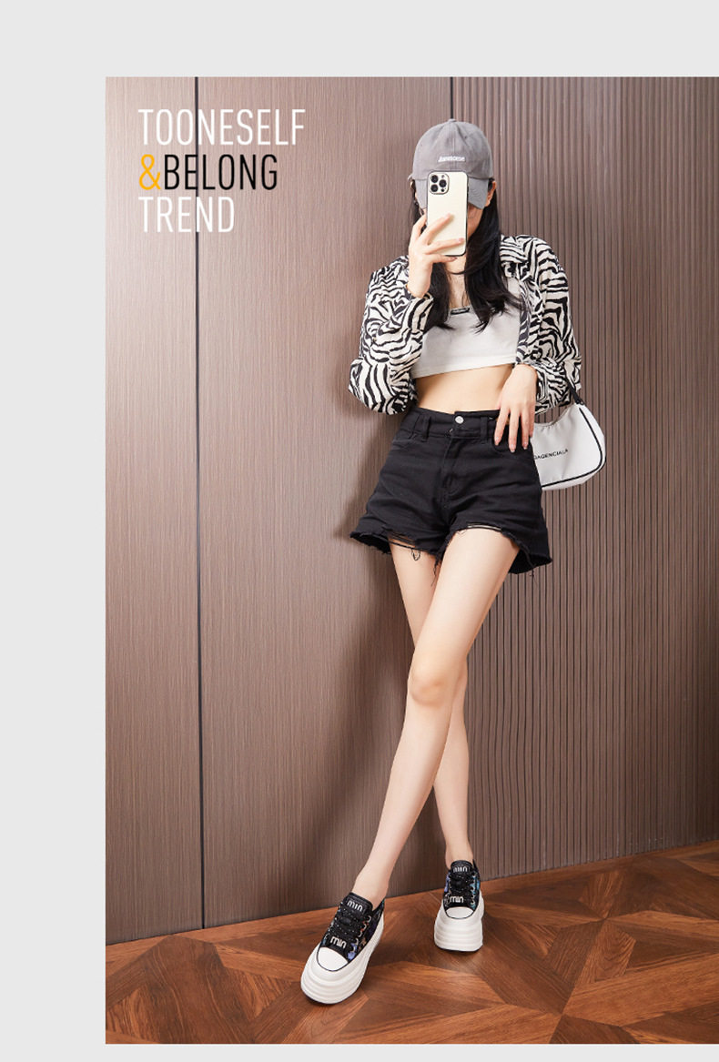 Giày sneaker nữ chạy bộ mesh thoáng trắng đế PU — Trắng, Đen chi tiết 10