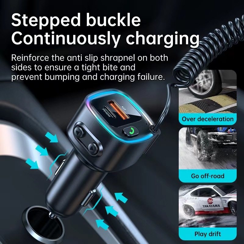 Car Bluetooth FM Charger with Audio Line Two-in-One Cross-Border E-Commerce Explosions AliExpress Amazon Car Express