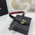 3.0cm wide wine red with small black diamond gold buckle